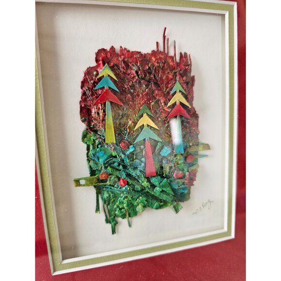 W. J. Fang Xmas tree painting art unique three-dimensional diorama - Picture 4 of 8